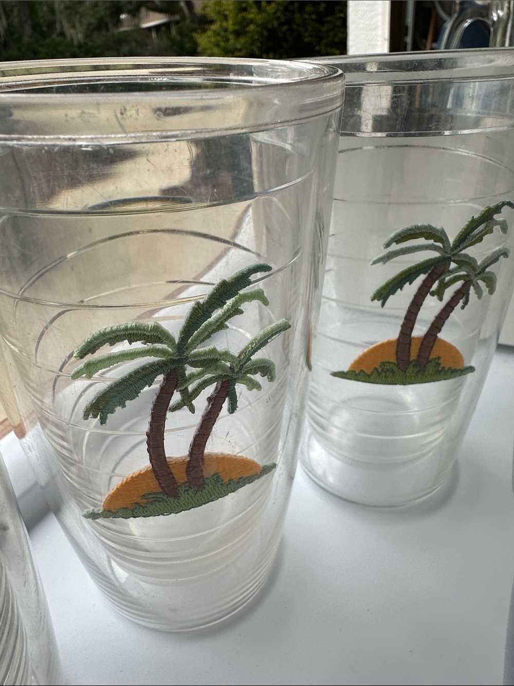 TERVIS TUMBLER set of 8 coastal beach acrylic 16oz cups starfish palm tree sea - Picture 7 of 11